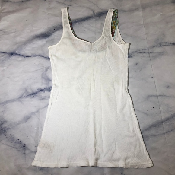 Free People White & Floral Neckline Tank Top - Picture 7 of 7
